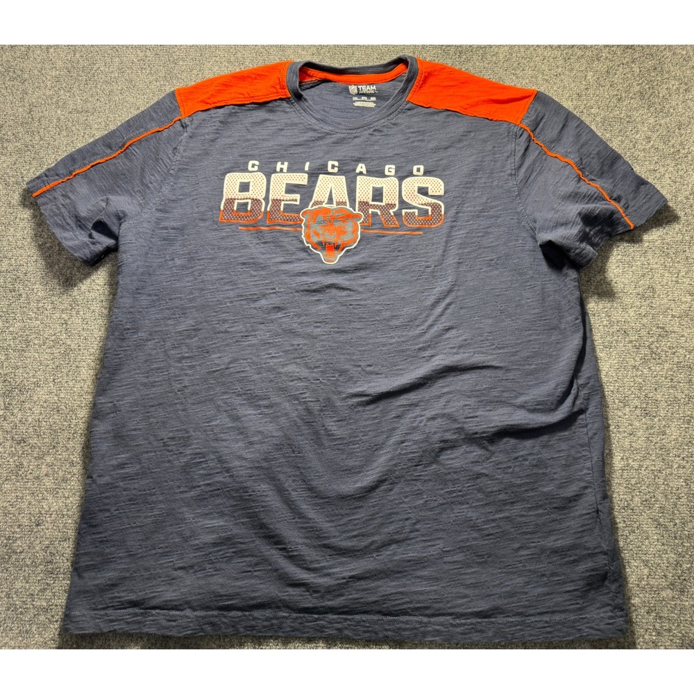 NFL‎ Chicago Bears T Shirt Mens 2XL Blue Orange Team Apparel Football